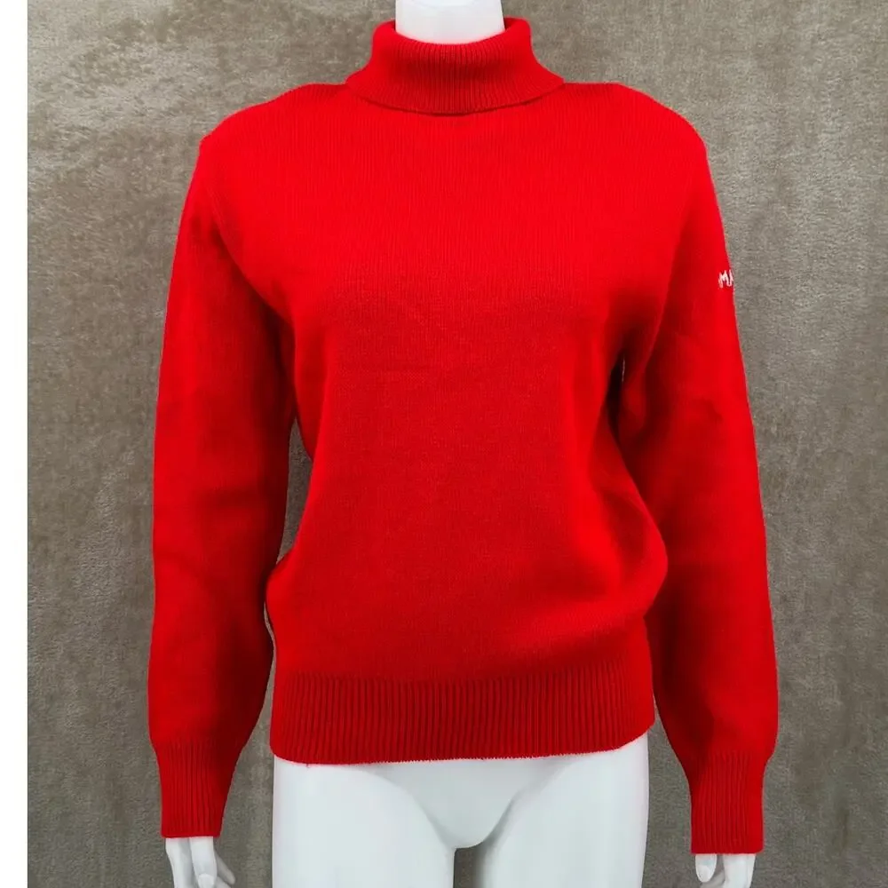 Vintage Yamaha‎ Sweater Womens Large Red Knit 100% Acrylic Turtleneck Nostalgia